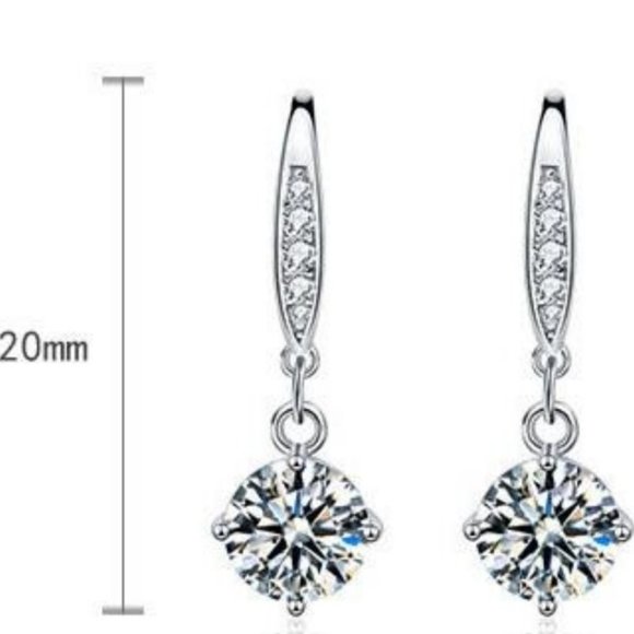 Certified 2ct. t.w. Moissanite Diamond Drop Earrings NEW - Picture 4 of 9